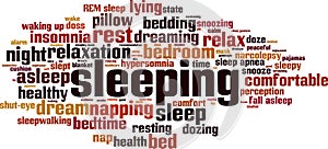 Sleeping word cloud