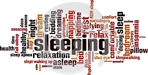 Sleeping word cloud