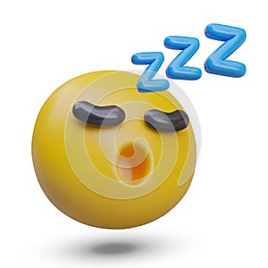 Sleeping yellow emoticon is snoring. Yawning head with closed eyes, comic icon