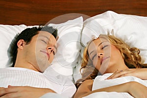 Sleeping young couple