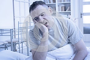 Sleepless Man In Bed