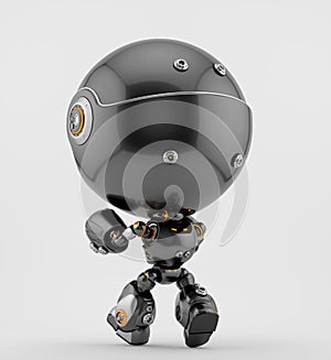 Sleepwalker robot toy, 3d rendering backwards