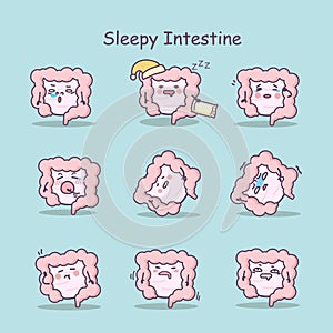 Sleepy cartoon intestine set