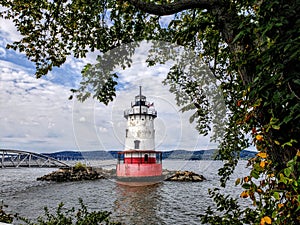 Sleepy Hollow Lighthouse, also known as Tarrytown Light, on the Hudson River