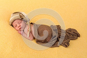 Sleepy newborn baby