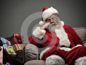 Santa Claus taking a nap