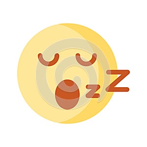 Sleepy, sleeping, tiredness emoji vector design photo