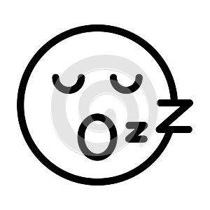 Sleepy, sleeping, tiredness emoji vector design photo