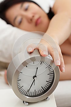 Sleepy Woman and Clock