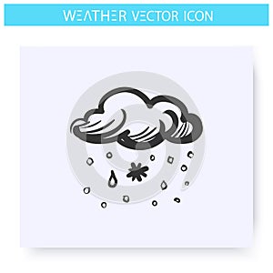 Sleet snow icon. Snow with rain