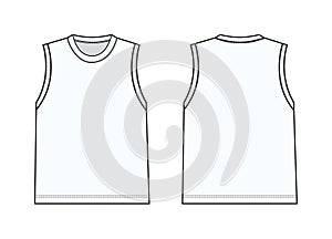 Sleeveless T-shirt vector template illustration