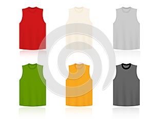 Sleeveless T-shirts blank templates