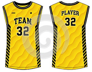 Sleeveless Tank Top Basketball jersey vest design t-shirt template, sports jersey concept with front and back view for Men and