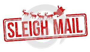 Sleigh mail sign or stamp