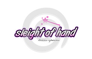 sleight of hand word text logo icon design concept idea