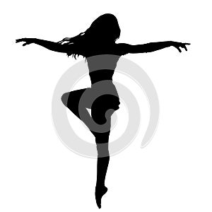 slender girl dancing ballet