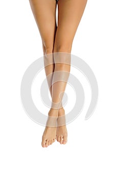 Slender healthy female legs isolated