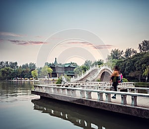 Slender west lake scenery in sunset