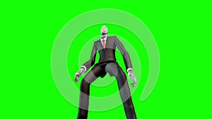 Slenderman Idle Green Screen 3D Rendering Animation Horror