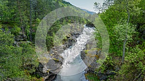 Slettafossen, a waterfall in the Rauma river, a little south of Verma upstream in Romsdalen in MÃÂ¸re og Romsdal photo