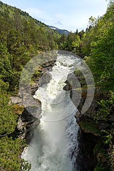Slettafossen, a waterfall in the Rauma river, a little south of Verma upstream in Romsdalen in MÃÂ¸re og Romsdal photo