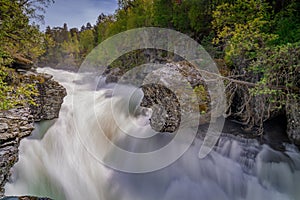 Slettafossen, a waterfall in the Rauma river, a little south of Verma upstream in Romsdalen in MÃÂ¸re og Romsdal photo