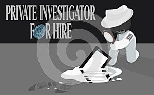 Sleuth Private Investigator For Hire Illustration