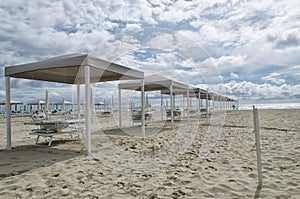 Slew of gazebo on the beach