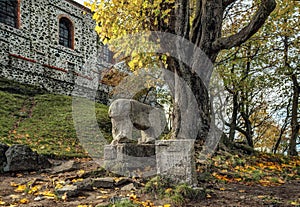 sleza peak - bear, ancient cult sculpture