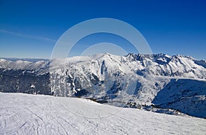 Sli slope in winter mountains