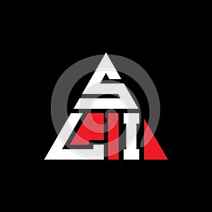 SLI triangle letter logo design with triangle shape. SLI triangle logo design monogram. SLI triangle vector logo template with red