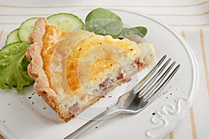 Slice of Bacon and Egg Pie