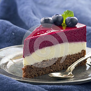 Slice of blueberry cheesecake1