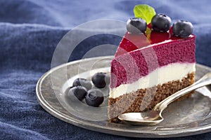 Slice of blueberry cheesecake3