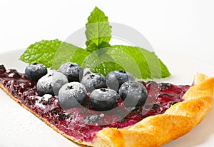 Slice of blueberry tart