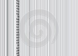 Slice of book showing pages written in English