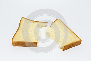Slice of bread closeup detail food isolated