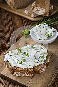 Slice of Bread with Herb Curd