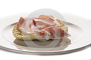 Slice bread with parma ham