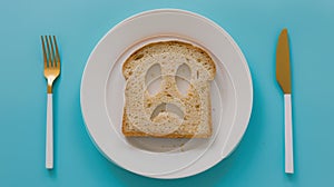 The bread with sad face.AI generated image