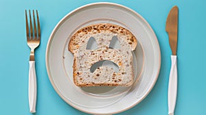 The bread slice face.AI generated image