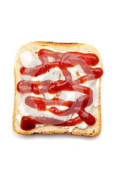 Slice of bread with spread on top