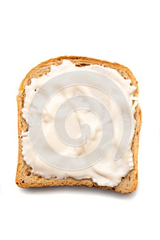 Slice of bread with spread on top