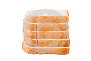 slice of bread on white background