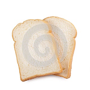 slice of bread on white background