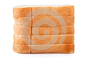 Slice of bread on white background