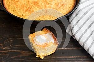 Slice of Buttermilk Cornbread with Butter