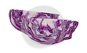 Slice cabbage isolated on white background