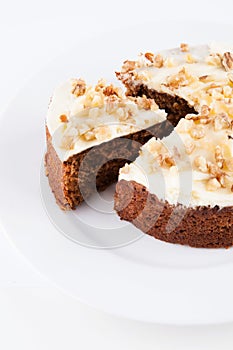 Studio shot of Slice of carrot cake