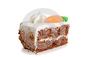 Slice of carrot cake with frosting